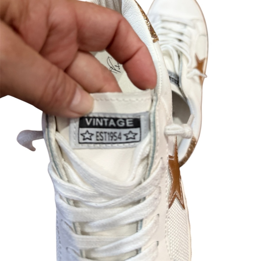 Havana Vintage women's White mesh glitter Sneakers size 6 - Picture 4 of 5